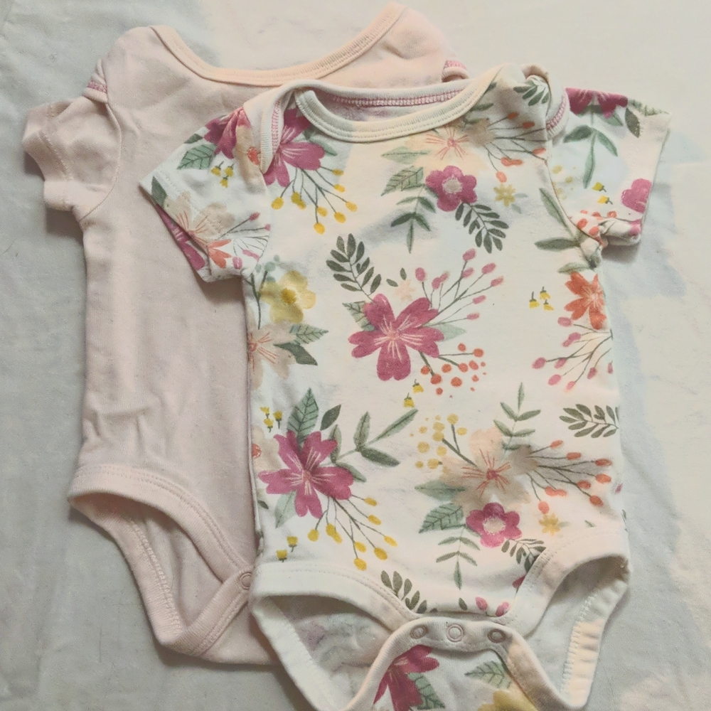 Two 0-3 girl onesies